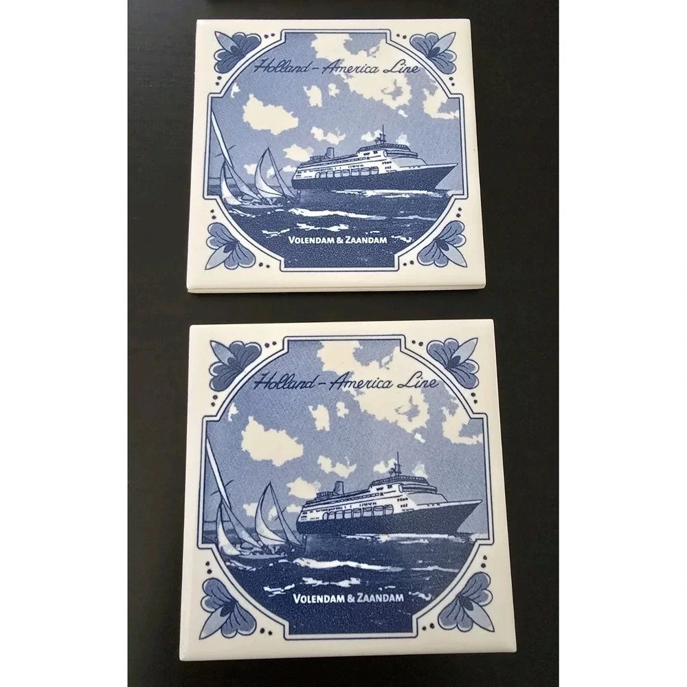 Holland America Line Blue Delft Tile‎ Coaster LOT OF 12 Variety